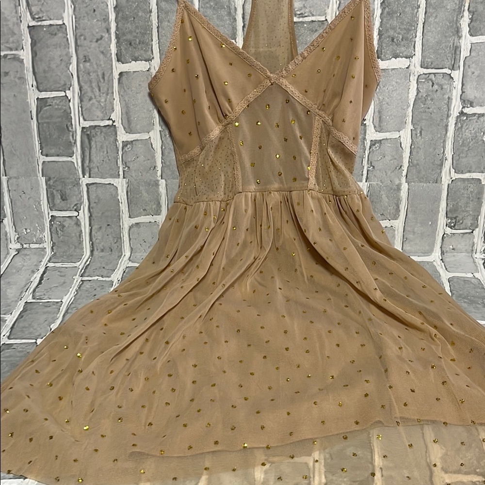 Tan slip sheer sexy dress for Cocktail Events